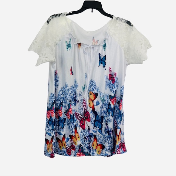 Womens Casual Plus Size Butterfly Print Blouse Size XXL - Picture 3 of 10